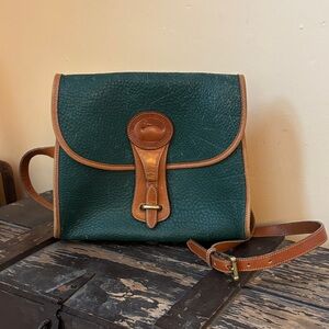Dooney & Bourke Green and Brown Leather Crossbody Bag